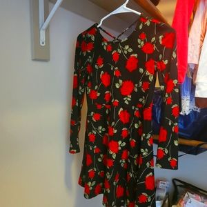 Girls Flower black and red dress